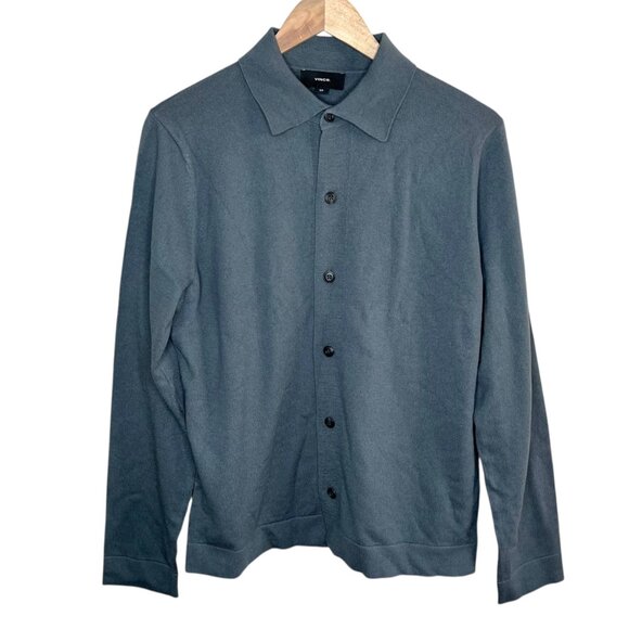 Vince Mens Button-Up Wool Blend Collared Knit Sweater Small - Picture 1 of 10